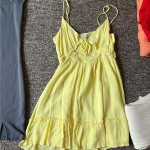 Yellow Sundress with Spaghetti Straps